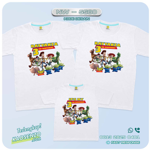 Baju Kaos Couple Keluarga Toy Story | Kaos Family Custom | Kaos Toy Story - NW 5580