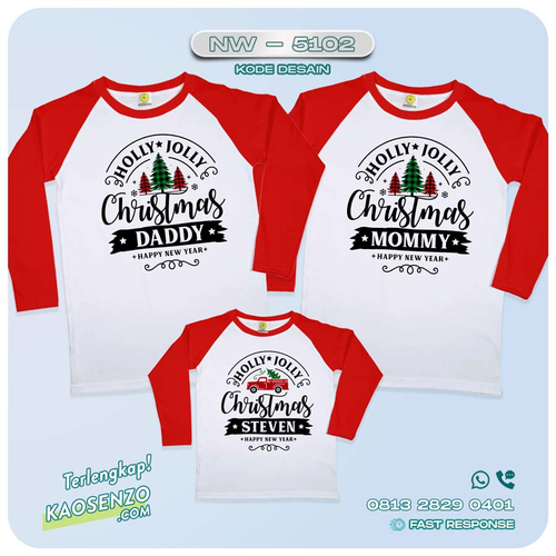 Baju Kaos Couple Keluarga Natal | Kaos Family Custom Christmas | Kaos Natal NW 5102