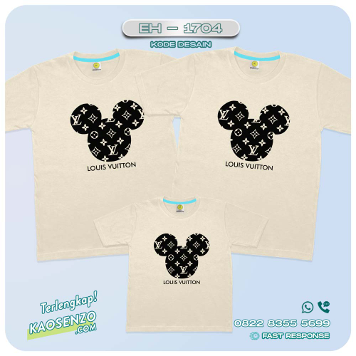 Baju Kaos Couple Keluarga | Kaos Family Custom Mickey Mouse | Kaos Motif Mickey Mouse LV - EH - 1704