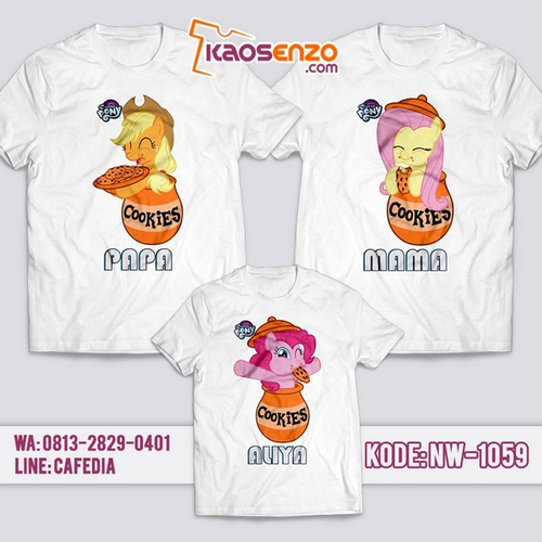 Baju Kaos Couple Keluarga | Kaos Family Custom | Kaos Little Pony - NW 1059