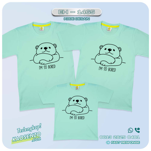 Baju Kaos Couple Keluarga Bear | Kaos Custom Family Bear | Kaos Motif Beruang - EH 1465