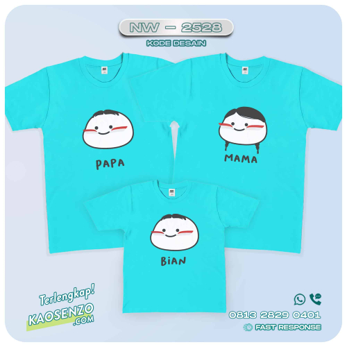 Baju Kaos Couple Keluarga | Kaos Family Custom Emoji - NW 2528