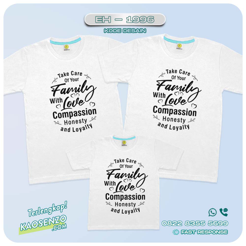 Baju Kaos Couple Keluarga Tipografi | Kaos Custom Family Quotes | Kaos Motif Tipografi - EH 1996