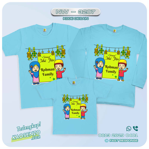 Baju Kaos Couple Keluarga Lebaran | Kaos Family Custom | Kaos Lebaran - NW 3207