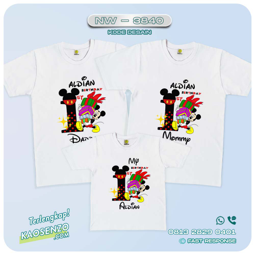 Baju Kaos Couple Keluarga Mickey Minnie Mouse | Kaos Family Custom | Kaos Mickey Minnie Mouse - NW 3840