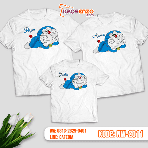 Baju Kaos Couple Keluarga Doraemon | Kaos Family Custom | Kaos Doraemon - NW 2011
