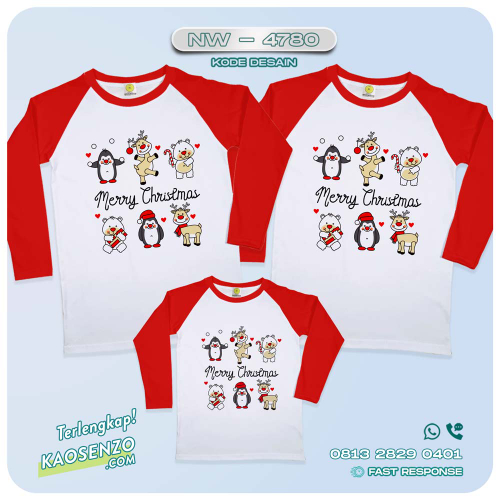 Baju Kaos Couple Keluarga Natal | Kaos Family Custom Christmas | Kaos Natal NW 4780