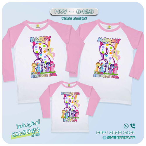 Baju Kaos Couple Keluarga Little Pony | Kaos Family Custom | Kaos Little Pony - NW 5426
