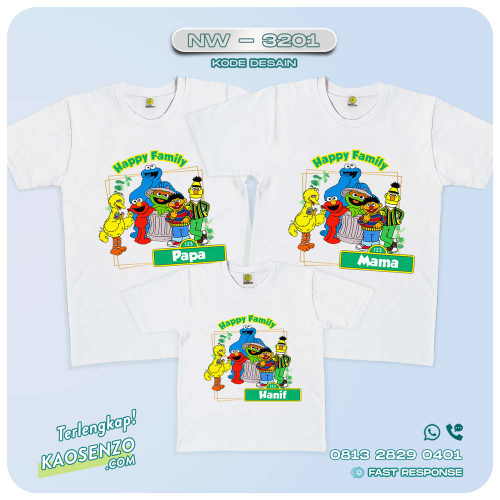Baju Kaos Couple Keluarga | Kaos Ulang Tahun Anak | Kaos Elmo - NW 3201