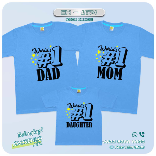Baju Kaos Couple Keluarga | Kaos Family Custom | Kaos Motif Best Dad Mom - EH - 1674