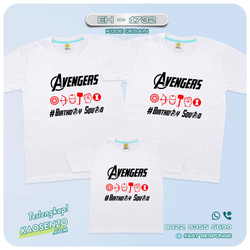 Baju Kaos Couple Keluarga | Kaos Family Custom Avengers | Kaos Motif Avengers - EH - 1732
