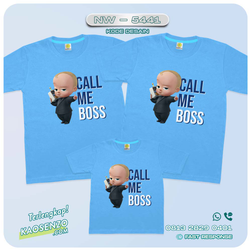 Baju Kaos Couple Keluarga | Kaos Ulang Tahun Anak | Kaos Baby Boss NW - 5441