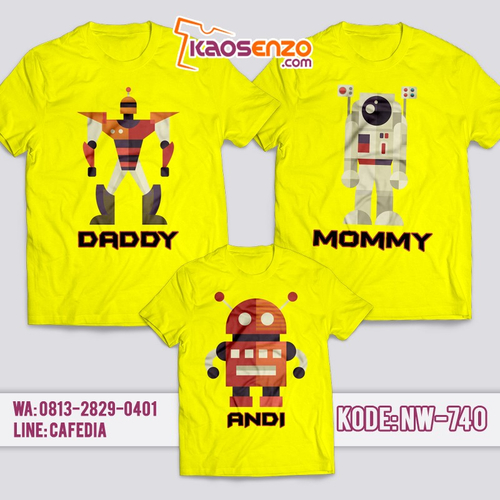 Baju Kaos Couple Keluarga | Kaos Family Custom Astronot - NW 740