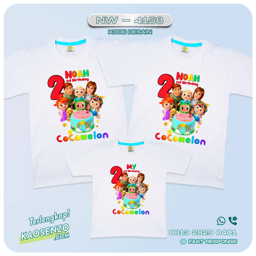 Baju Kaos Couple Keluarga Cocomelon | Kaos Ultah Anak | Kaos Cocomelon - NW 4158