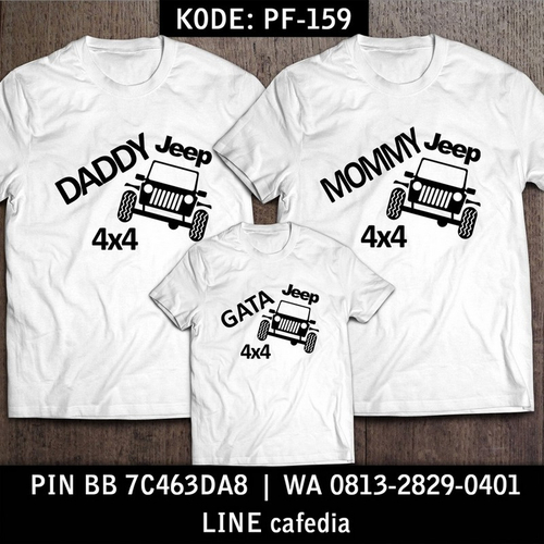 Baju Kaos Couple Keluarga | Kaos Family Jeep 4x4 - PF 159