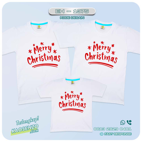 Baju Kaos Couple Keluarga Natal | Kaos Family Custom Christmas | Kaos Natal - EH 1375