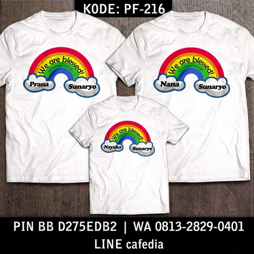 Baju Kaos Couple Keluarga | Kaos Family Custom Rainbow - PF 216