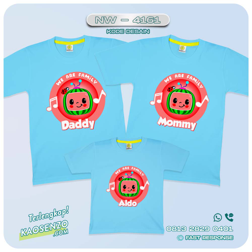Kaos Couple Keluarga Cocomelon | Kaos Ultah Anak | Kaos Cocomelon - NW 4161