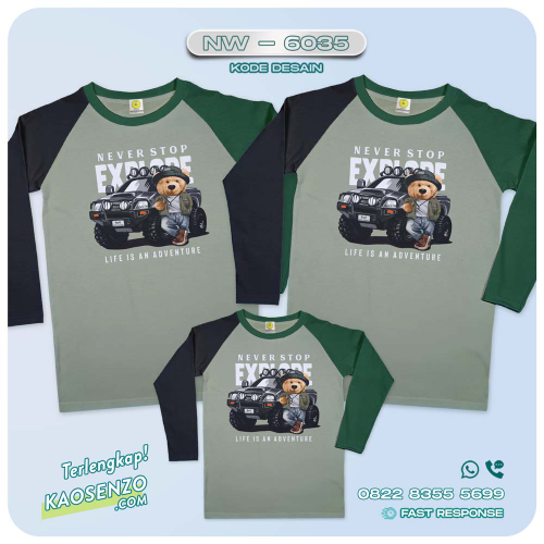 Baju Kaos Couple Keluarga Bear | Kaos Family Custom Bear | Kaos Beruang - NW 6035