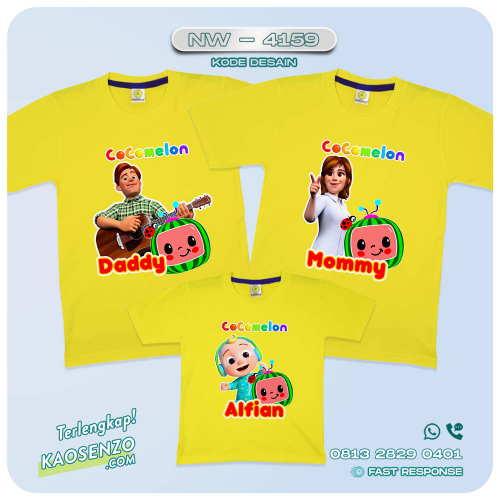 Kaos Couple Keluarga Cocomelon | Kaos Ultah Anak | Kaos Cocomelon - NW 4159