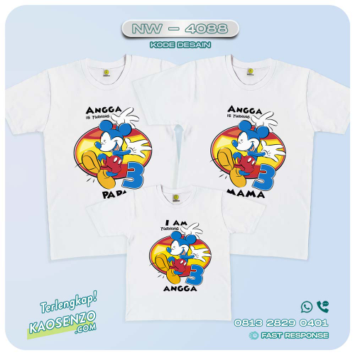 Baju Kaos Couple Keluarga Mickey Minnie Mouse | Kaos Family Custom | Kaos Mickey Minnie Mouse - NW 4088
