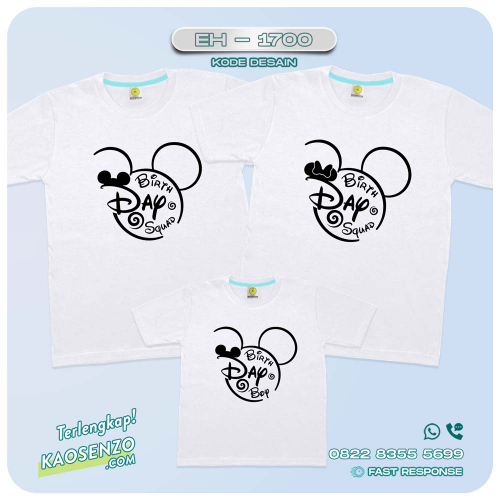 Baju Kaos Couple Keluarga | Kaos Family Custom Mickey Mouse | Kaos Motif Mickey Mouse - EH - 1700