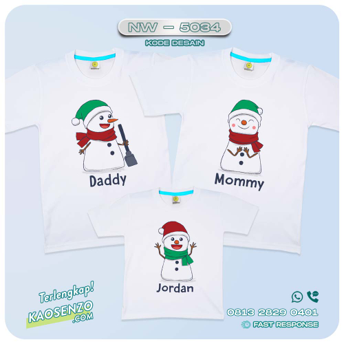 Baju Kaos Couple Keluarga Natal | Kaos Family Custom Christmas | Kaos Natal - NW 5034