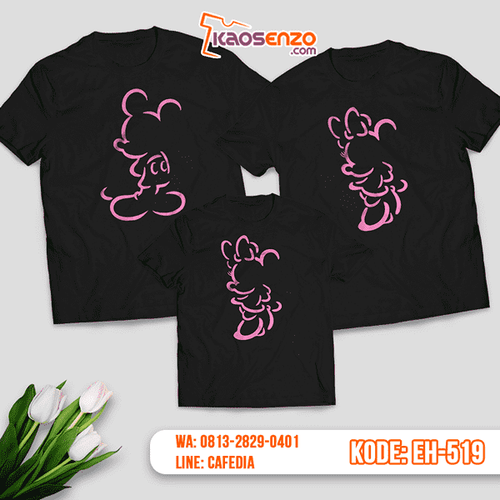 Baju Kaos Couple Keluarga | Kaos Family Custom Mickey Minnie Mouse - EH 519