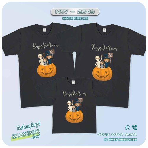 Baju Kaos Couple Keluarga Halloween | Kaos Family Custom | Kaos Halloween - NW 2548