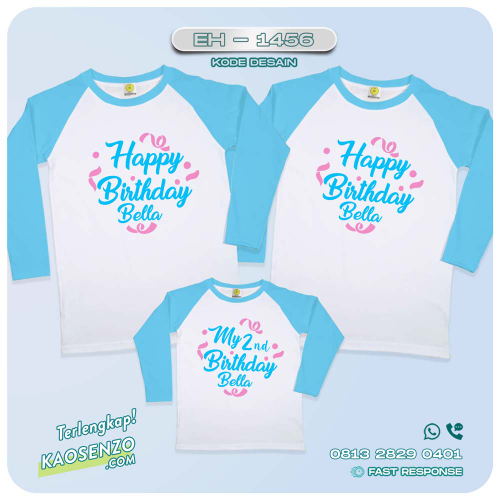 Baju Kaos Couple Keluarga | Kaos Family Custom Motif Birthday - EH 1456