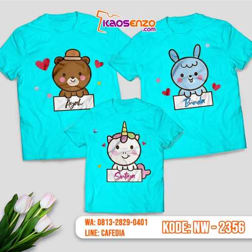  Baju Kaos Couple Keluarga Unicorn | Kaos Family Custom | Kaos Unicorn - NW 2356