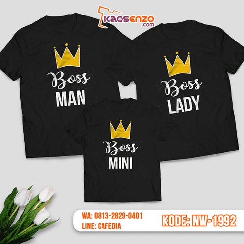 Baju Kaos Couple Keluarga Boss Crown | Kaos Family Custom | Kaos Boss Crown - NW 1992