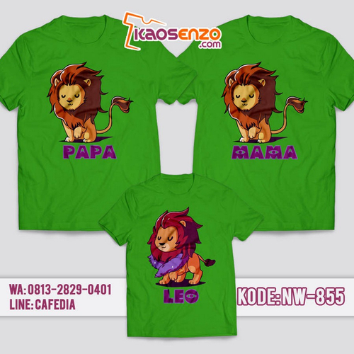 Baju Kaos Couple Keluarga | Kaos Family Custom Lion - NW 855
