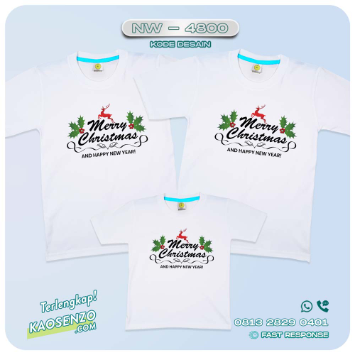 Baju Kaos Couple Keluarga Natal | Kaos Family Custom Christmas | Kaos Natal - NW 4800