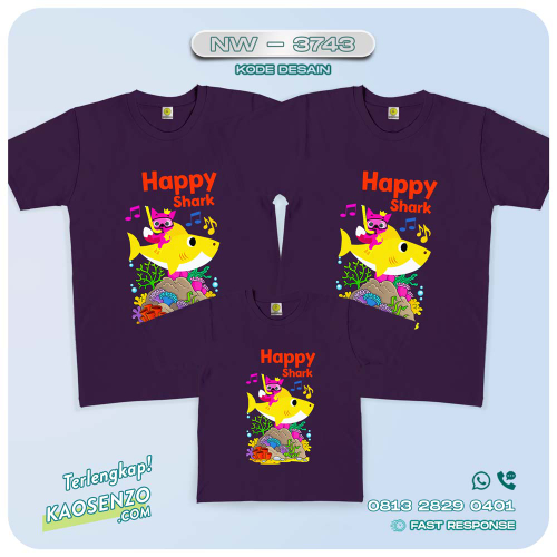 Kaos Couple Keluarga Baby Shark | Kaos Ulang Tahun Anak | Kaos Baby Shark - NW 3743