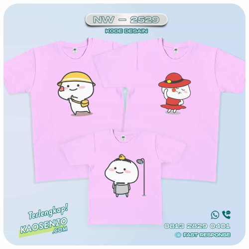 Baju Kaos Couple Keluarga | Kaos Family Custom Emoji - NW 2529 