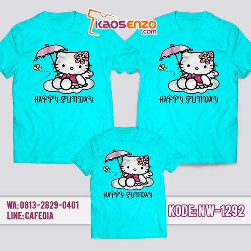 Baju Kaos Couple Keluarga Hello Kitty | Kaos Family Custom | Kaos Hello Kitty - NW 1292