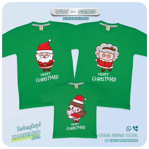 Baju Kaos Couple Keluarga Natal | Kaos Family Custom Christmas | Kaos Natal - NW 5205