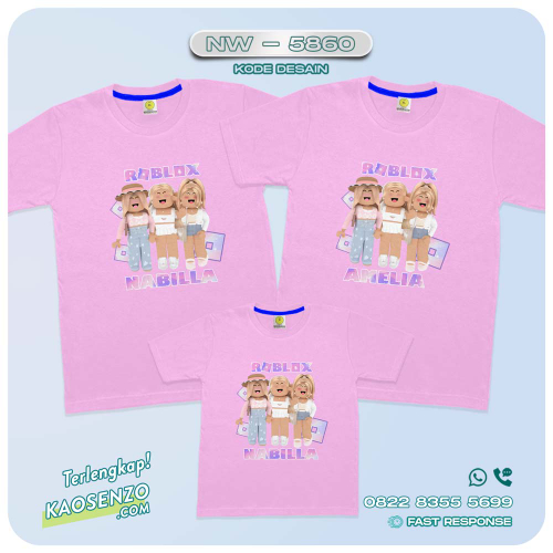 Baju Kaos Couple Keluarga Roblox | Kaos Family Custom | Kaos Roblox - NW 5860