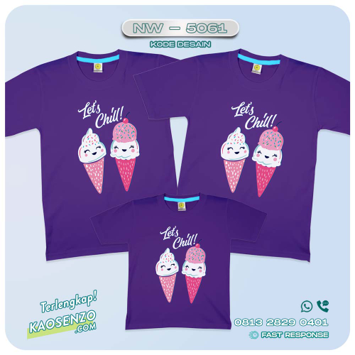 Baju Kaos Couple Keluarga Ice Cream | Kaos Family Custom Es Krim | Kaos Ice Cream - NW 5061