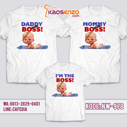 Baju Kaos Couple Keluarga | Kaos Family Custom | Kaos Baby Boss - NW 978