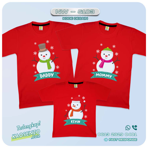 Baju Kaos Couple Keluarga Natal | Kaos Family Custom Christmas | Kaos Natal - NW 5103