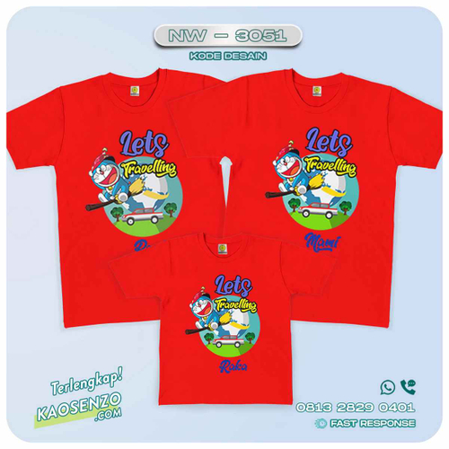Baju Kaos Couple Keluarga Doraemon | Kaos Family Custom | Kaos Doraemon - NW 3051