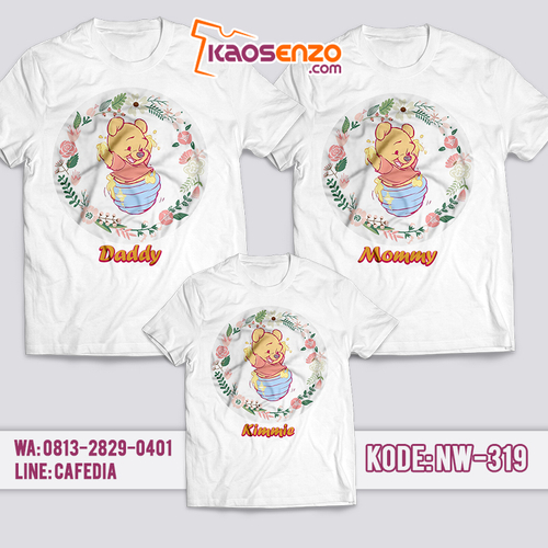 Baju Kaos Couple Keluarga | Kaos Family Custom Winnie The Pooh - NW 319