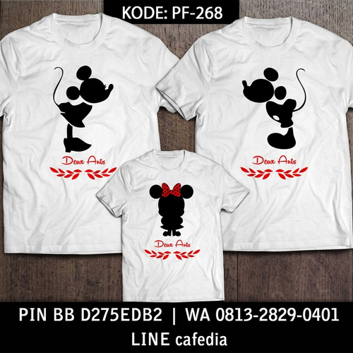 Baju Kaos Couple Keluarga | Kaos Family Custom Mickey & Minnie Mouse - PF 268