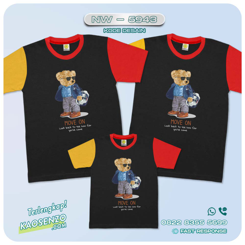Baju Kaos Couple Keluarga Bear | Kaos Family Custom Bear | Kaos Beruang - NW 5943