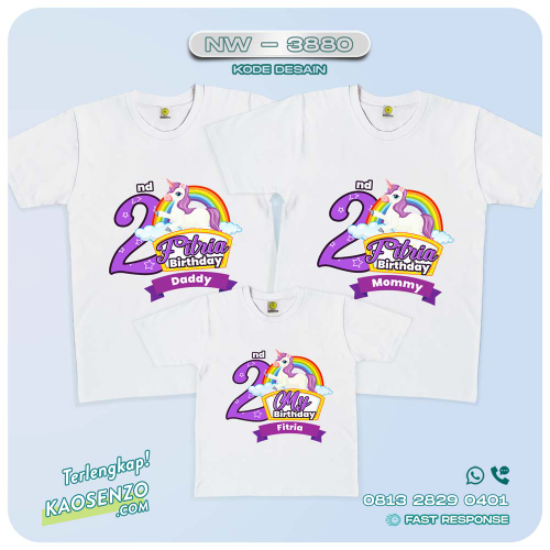 Baju Kaos Couple Keluarga Unicorn | Kaos Family Custom | Kaos Unicorn - NW 3880