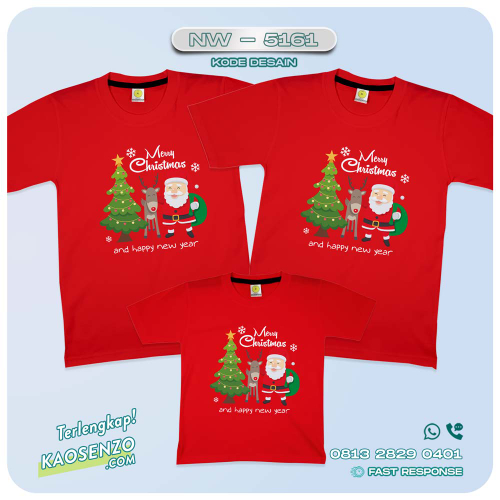 Baju Kaos Couple Keluarga Natal | Kaos Family Custom Santa Christmas | Kaos Natal - NW 5161