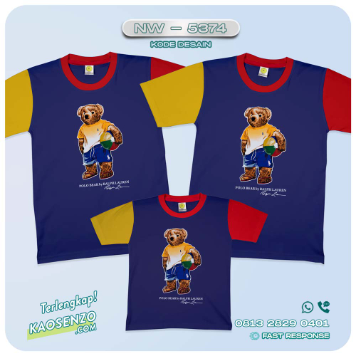 Baju Kaos Couple Keluarga Bear | Kaos Family Custom Bear | Kaos Beruang - NW 5374