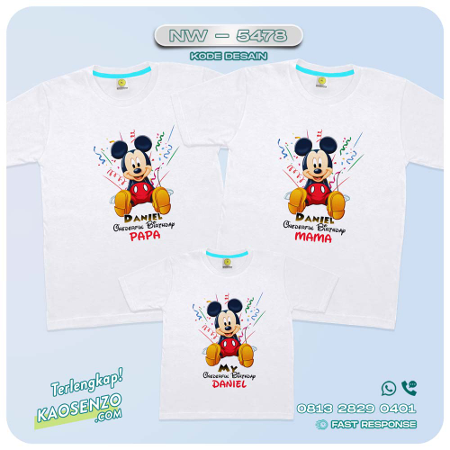 Baju Kaos Couple Keluarga Mickey Mouse| Kaos Family Mickey Mouse | Kaos Mickey Mouse - NW 5478